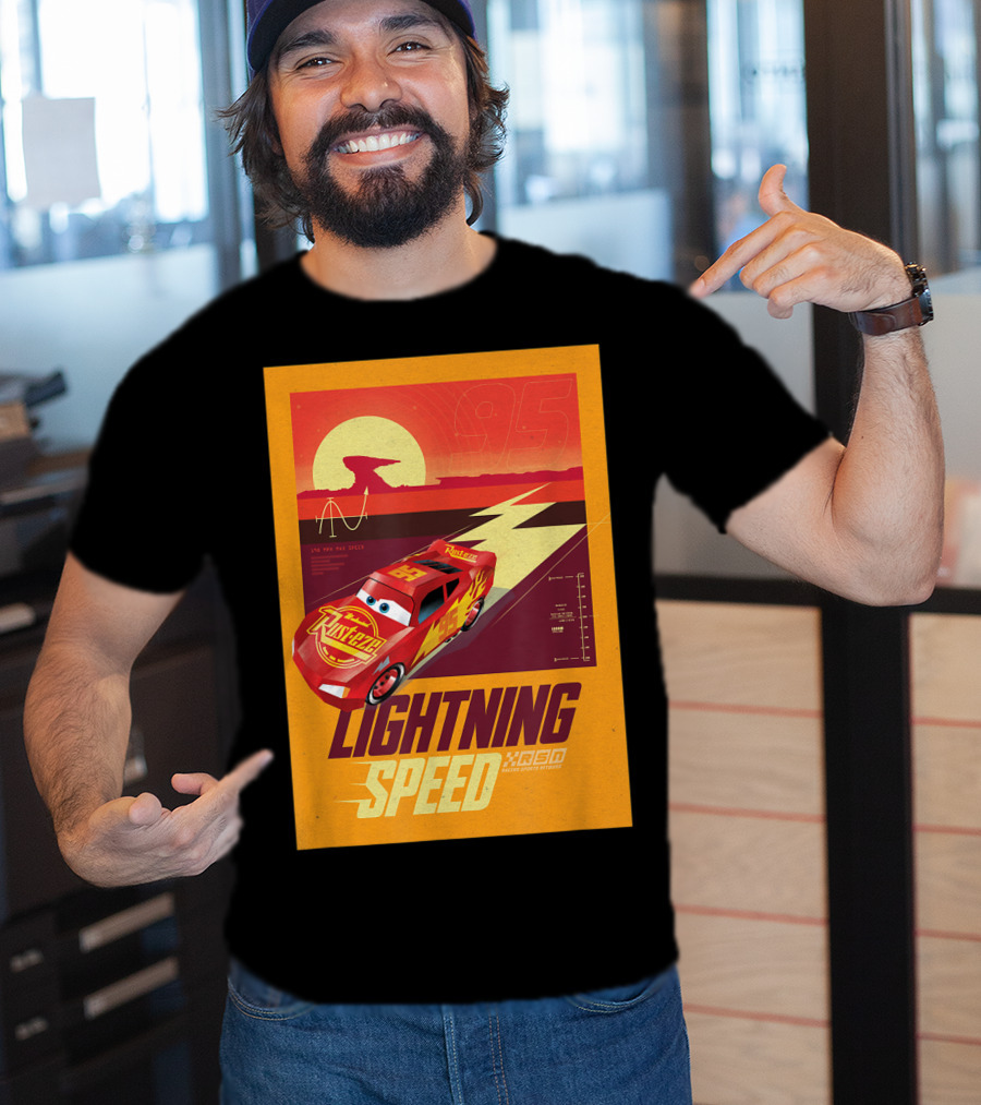 Lightning Speed Disney Pixar Cars McQueen 95 Racing Legends T-Shirt