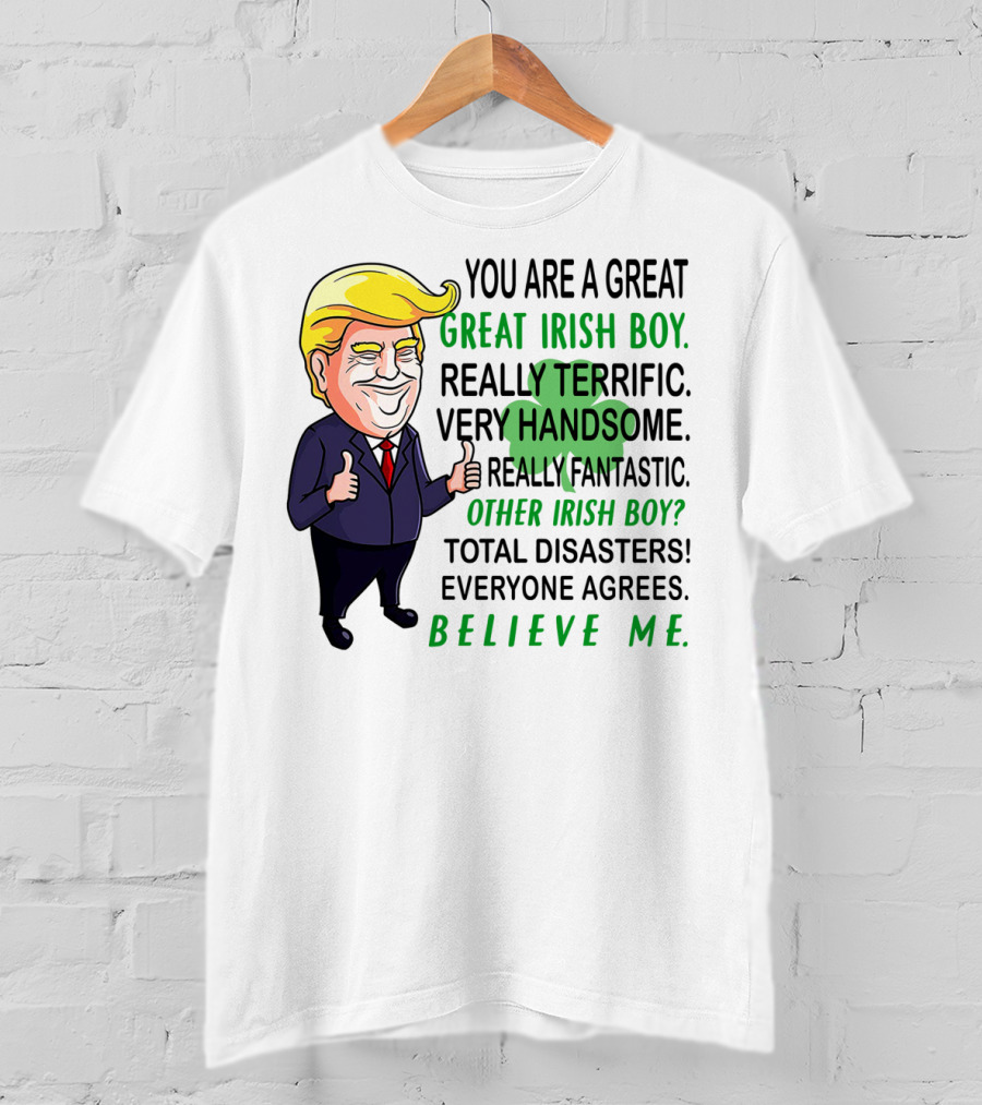 You Are A Great Irish Boy Really Terrific Very Handsome Really Fantastic Other Irish Boy Total Disasters Everyone Agrees Believe ME T-Shirt