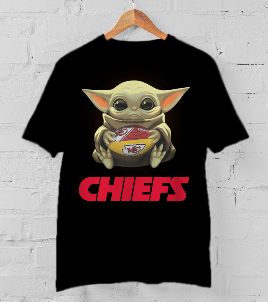 Yoda With Kansas City Chiefs Football T-Shirt