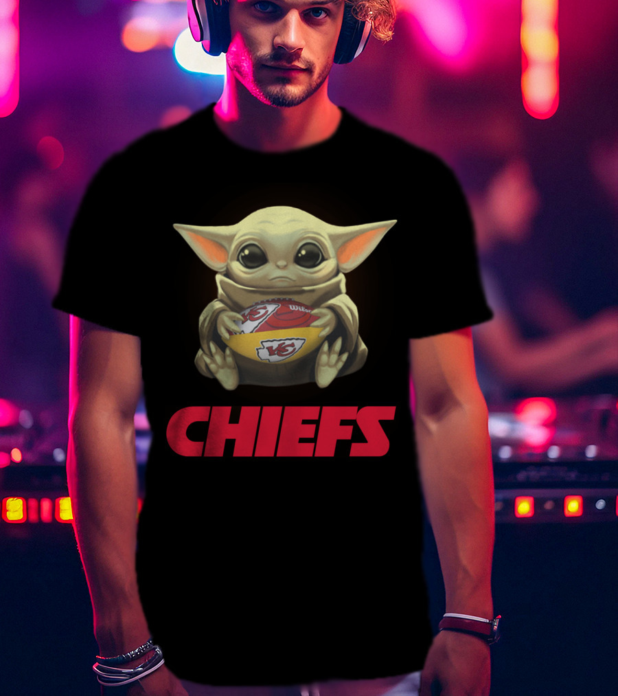 Yoda With Kansas City Chiefs Football T-Shirt
