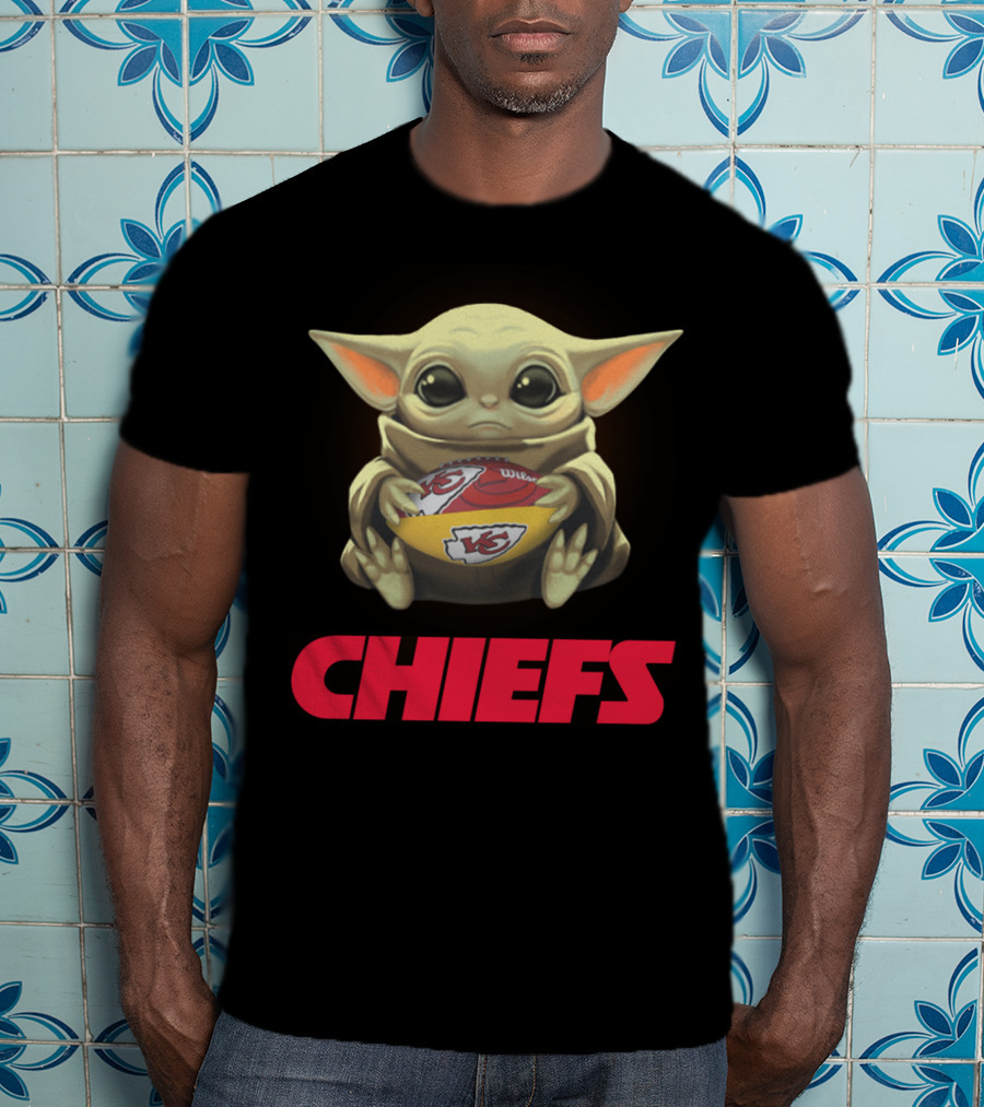 Yoda With Kansas City Chiefs Football T-Shirt