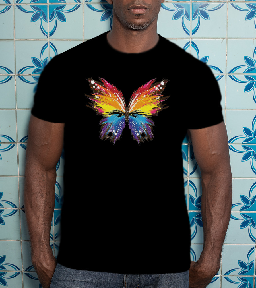 Colorful Butterfly Rainbow Splash T-Shirt