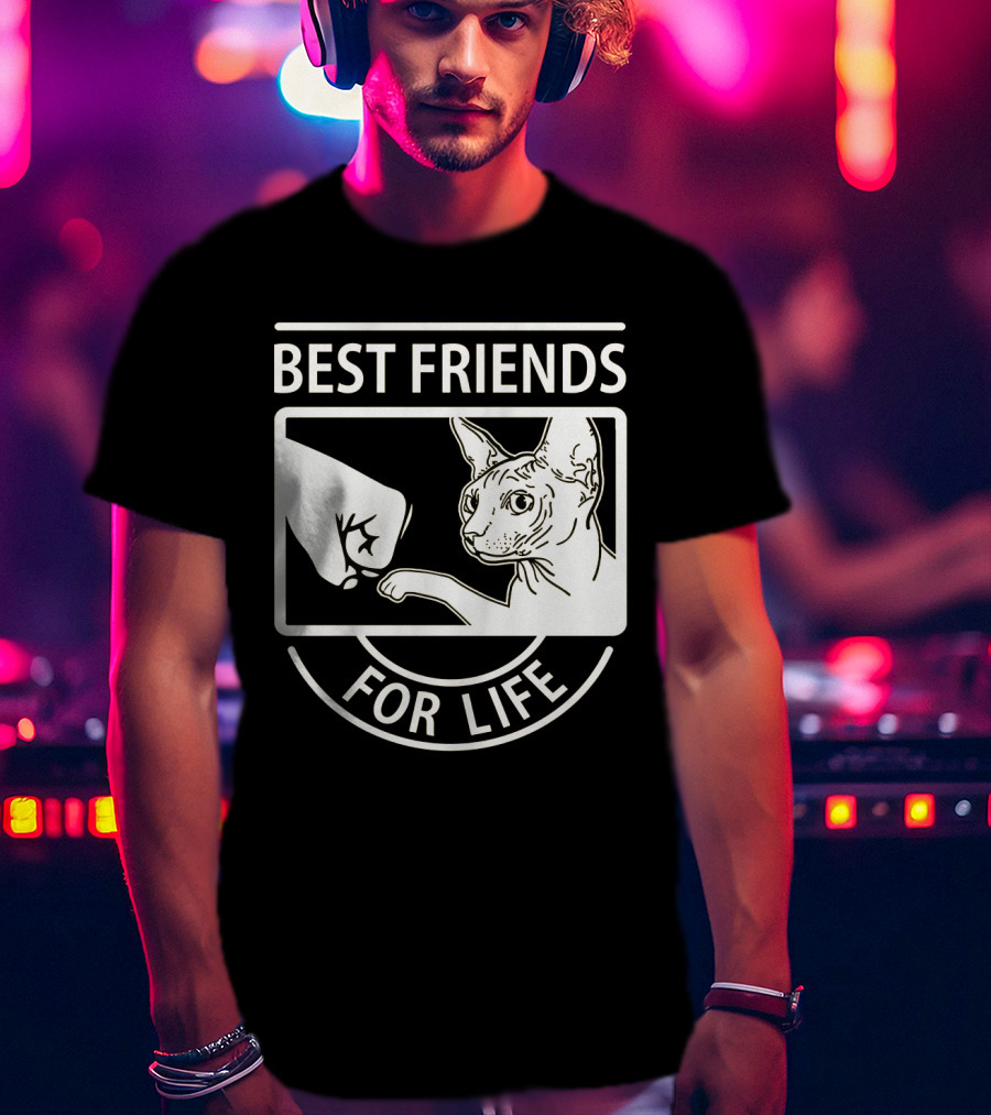 Best Friends For Life Fist Bump Cat T-Shirt