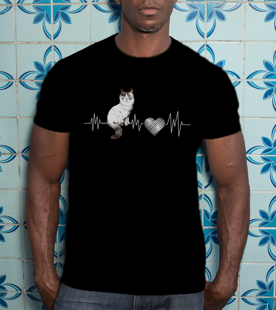 Ragdoll Cat Heartbeat Line T-Shirt