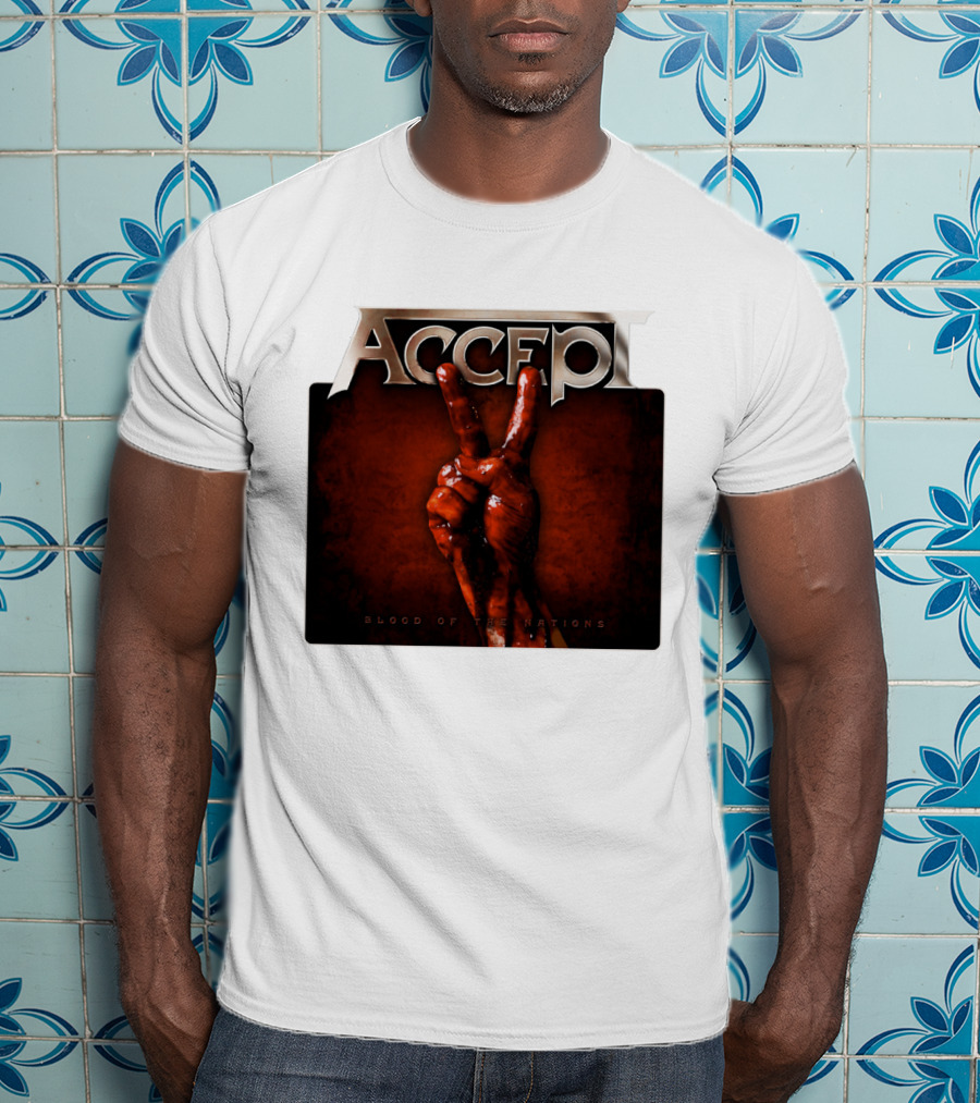 ACCEPT Blood Of The Nations Victory Hand Gesture T-Shirt