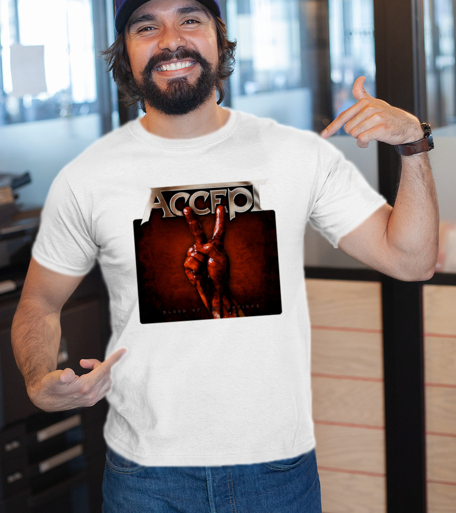 ACCEPT Blood Of The Nations Victory Hand Gesture T-Shirt