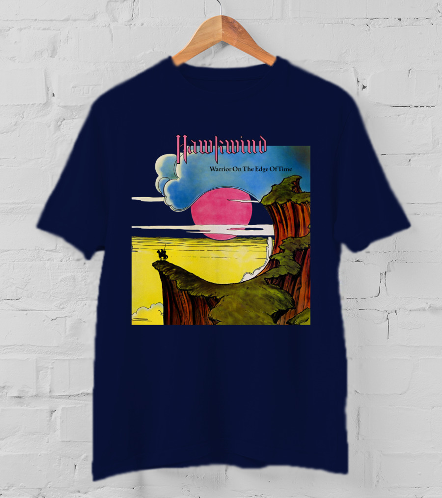 Hawkwind Warrior On The Edge Of Time Cliff Sunset Scene T-Shirt
