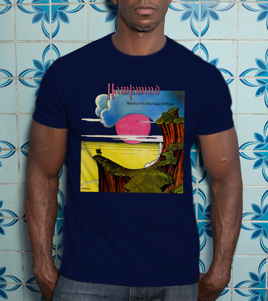 Hawkwind Warrior On The Edge Of Time Cliff Sunset Scene T-Shirt