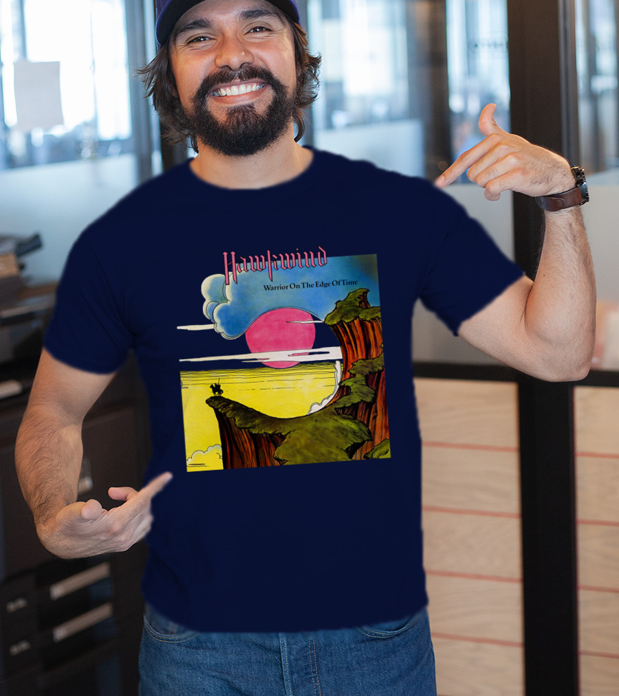 Hawkwind Warrior On The Edge Of Time Cliff Sunset Scene T-Shirt