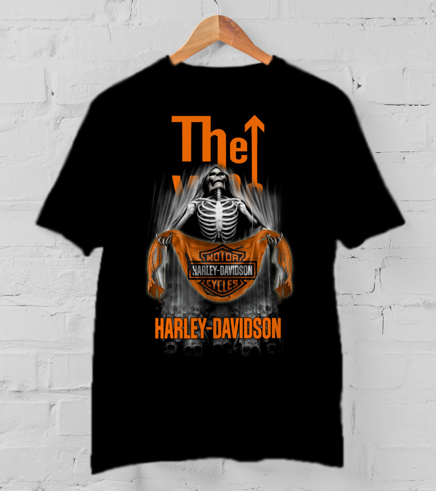 Harley Davidson Skeleton Holding Logo Banner The Who T-Shirt