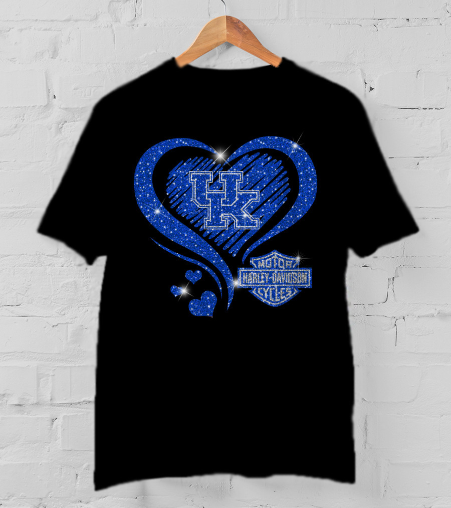 Kentucky Wildcats Harley Davidson Heart Uk T-Shirt
