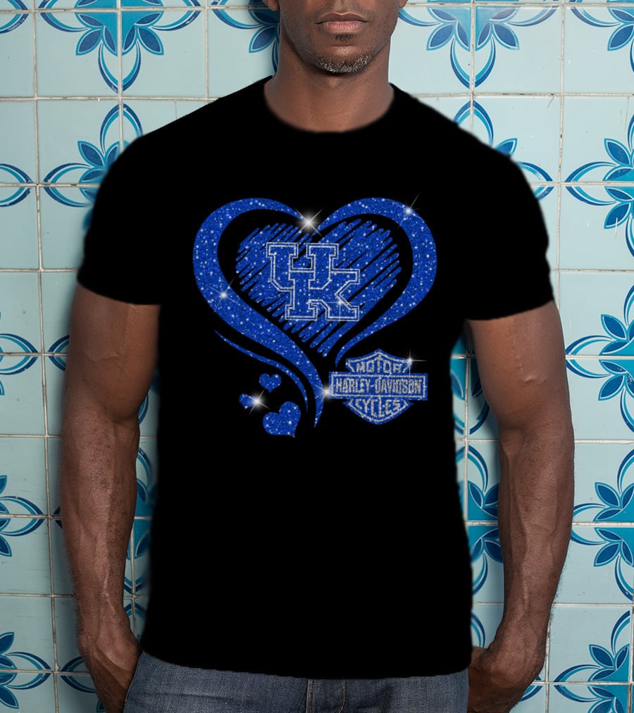 Kentucky Wildcats Harley Davidson Heart Uk T-Shirt