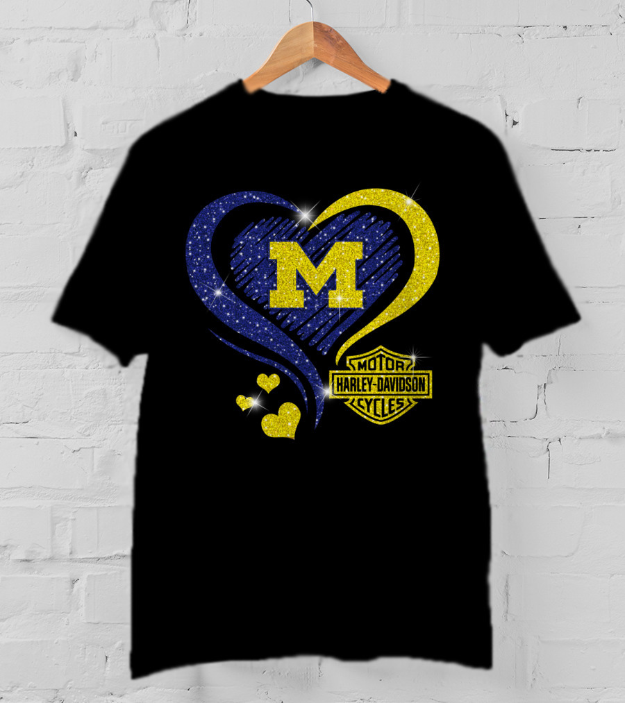 M Heart Sparkle Motor Harley Davidson Cycles T-Shirt