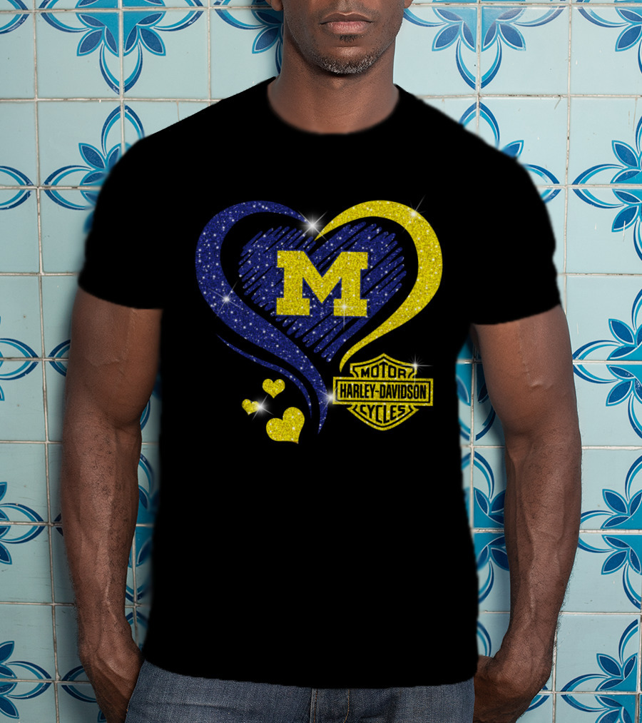 M Heart Sparkle Motor Harley Davidson Cycles T-Shirt