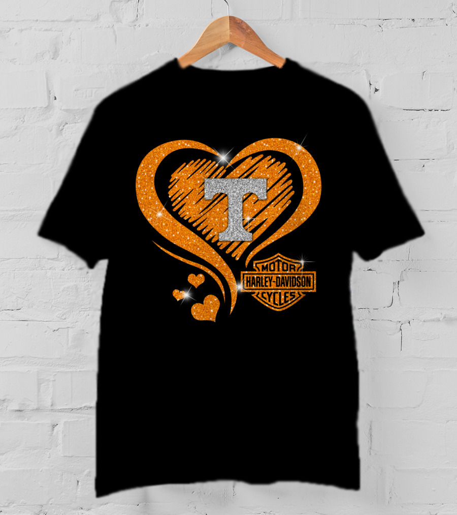 Tennessee Volunteers Harley Davidson Heart T-Shirt