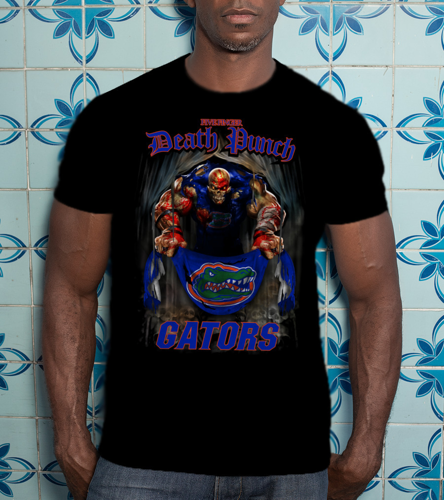 Five Finger Death Punch Gators Florida Gator Football Fan Art Collaboration T-Shirt