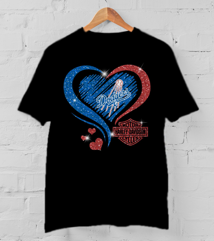 Dodgers Heart 0307Hd Los Angeles Harley Davidson T-Shirt