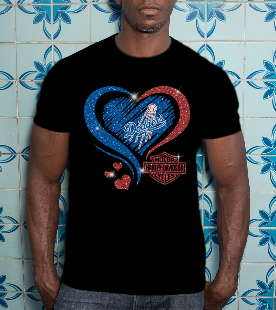 Dodgers Heart 0307Hd Los Angeles Harley Davidson T-Shirt