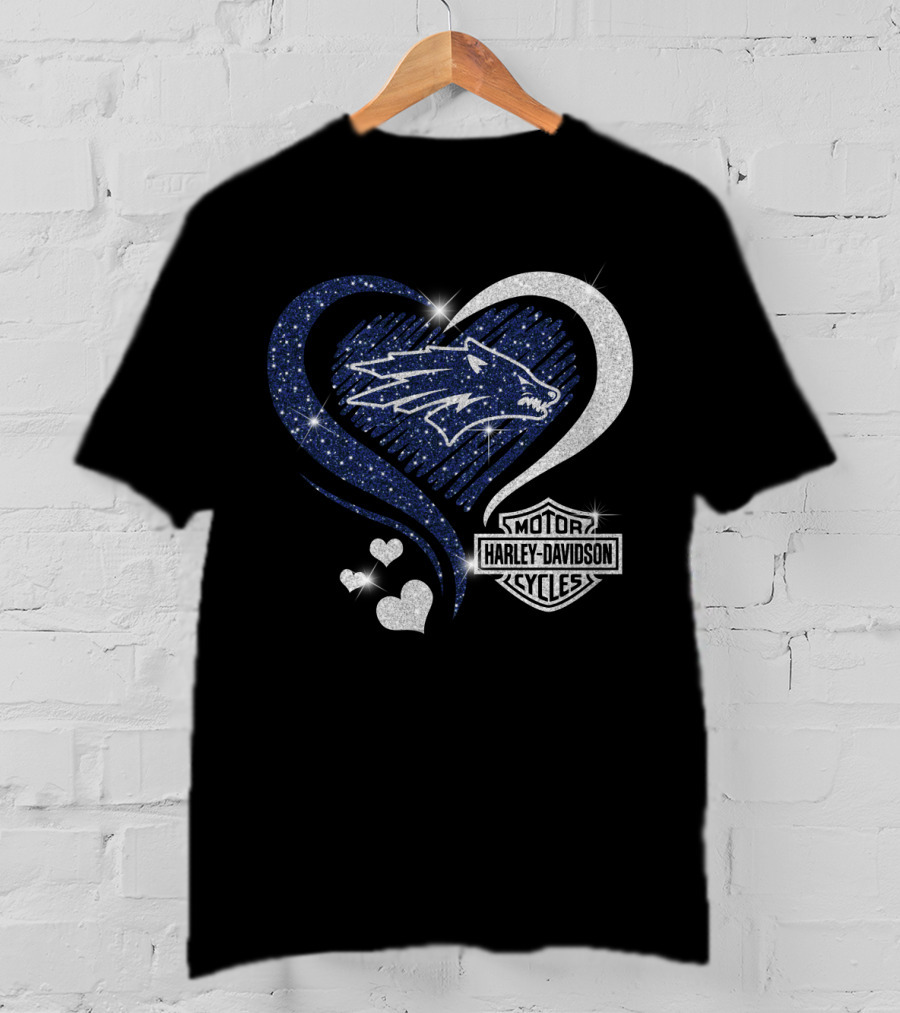 Nevada Wolf Pack Harley Davidson Sparkle Heart 0306Hd T-Shirt