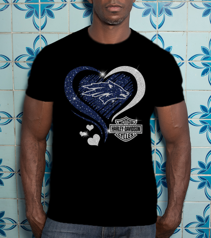 Nevada Wolf Pack Harley Davidson Sparkle Heart 0306Hd T-Shirt