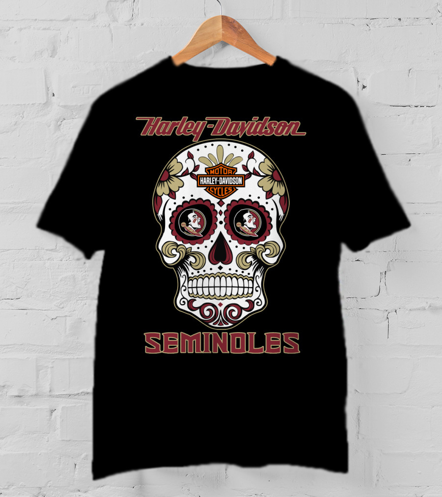 Harley Davidson Florida State Seminoles Sugar Skull T-Shirt