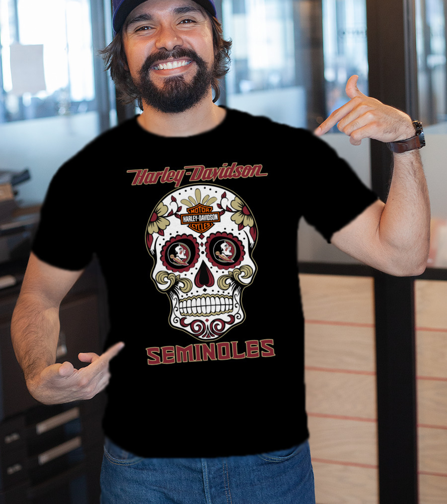 Harley Davidson Florida State Seminoles Sugar Skull T-Shirt