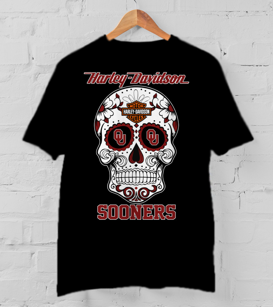 Harley Davidson Sooners Sugar Skull Ou T-Shirt