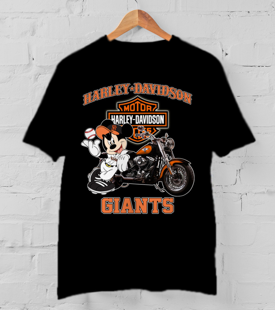 Harley Davidson San Francisco Giants Motorcycle Mickey T-Shirt