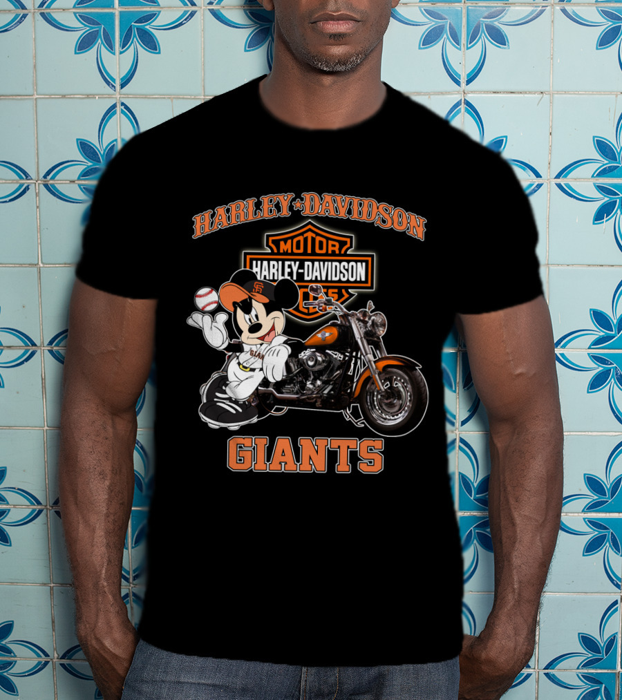 Harley Davidson San Francisco Giants Motorcycle Mickey T-Shirt