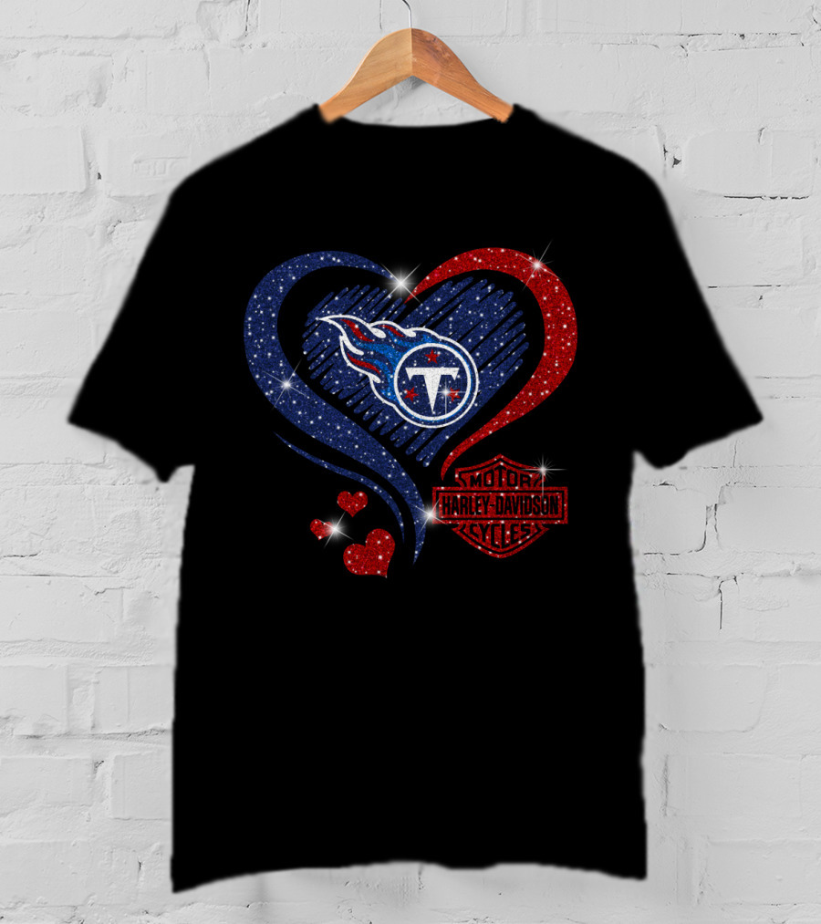 Tennessee Titans Harley Davidson Heart T-Shirt