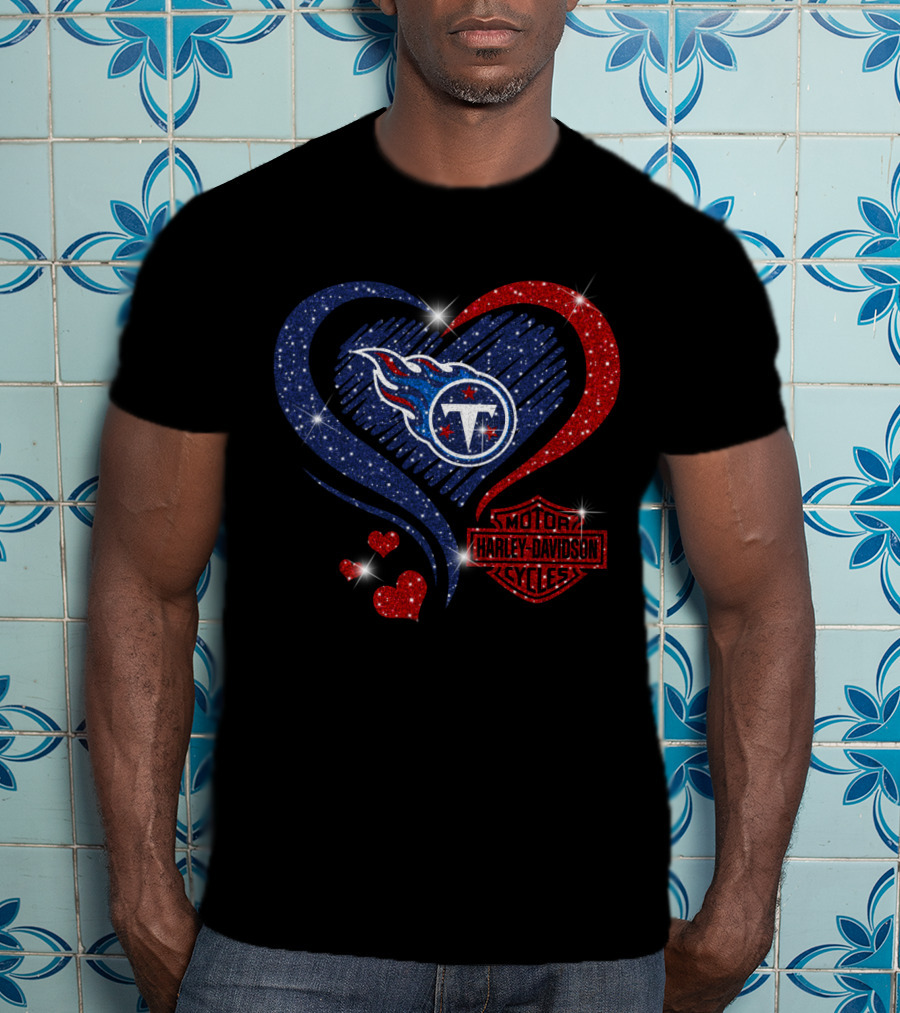 Tennessee Titans Harley Davidson Heart T-Shirt