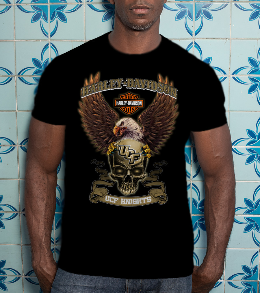 Harley Davidson Ucf Knights Eagle Skull T-Shirt