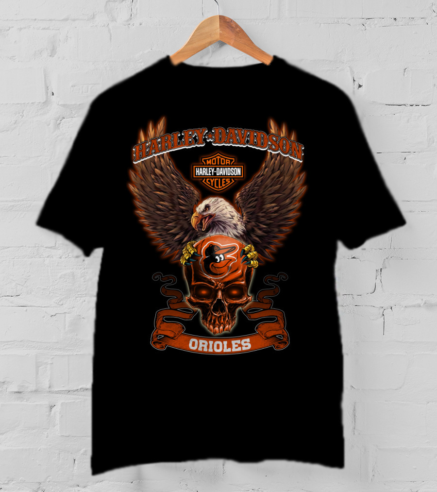 Harley Davidson Motor Cycles Orioles T-Shirt