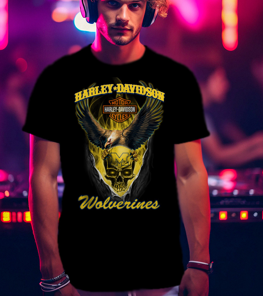 Harley Davidson Wolverines Motor Cycles T-Shirt