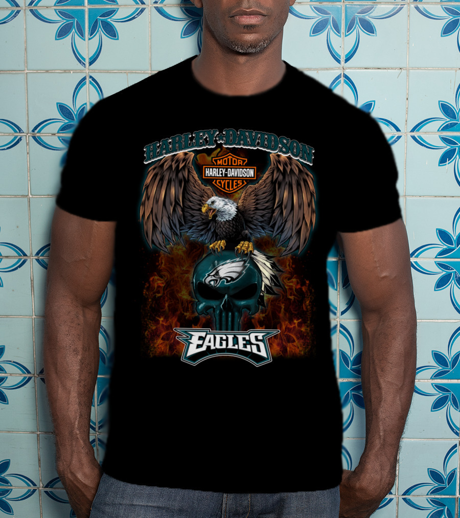 Harley Davidson Motorcycles Philadelphia Eagles T-Shirt