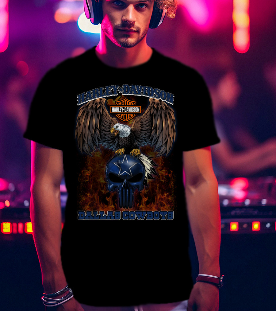 Harley Davidson Motor Cycles Dallas Cowboys T-Shirt