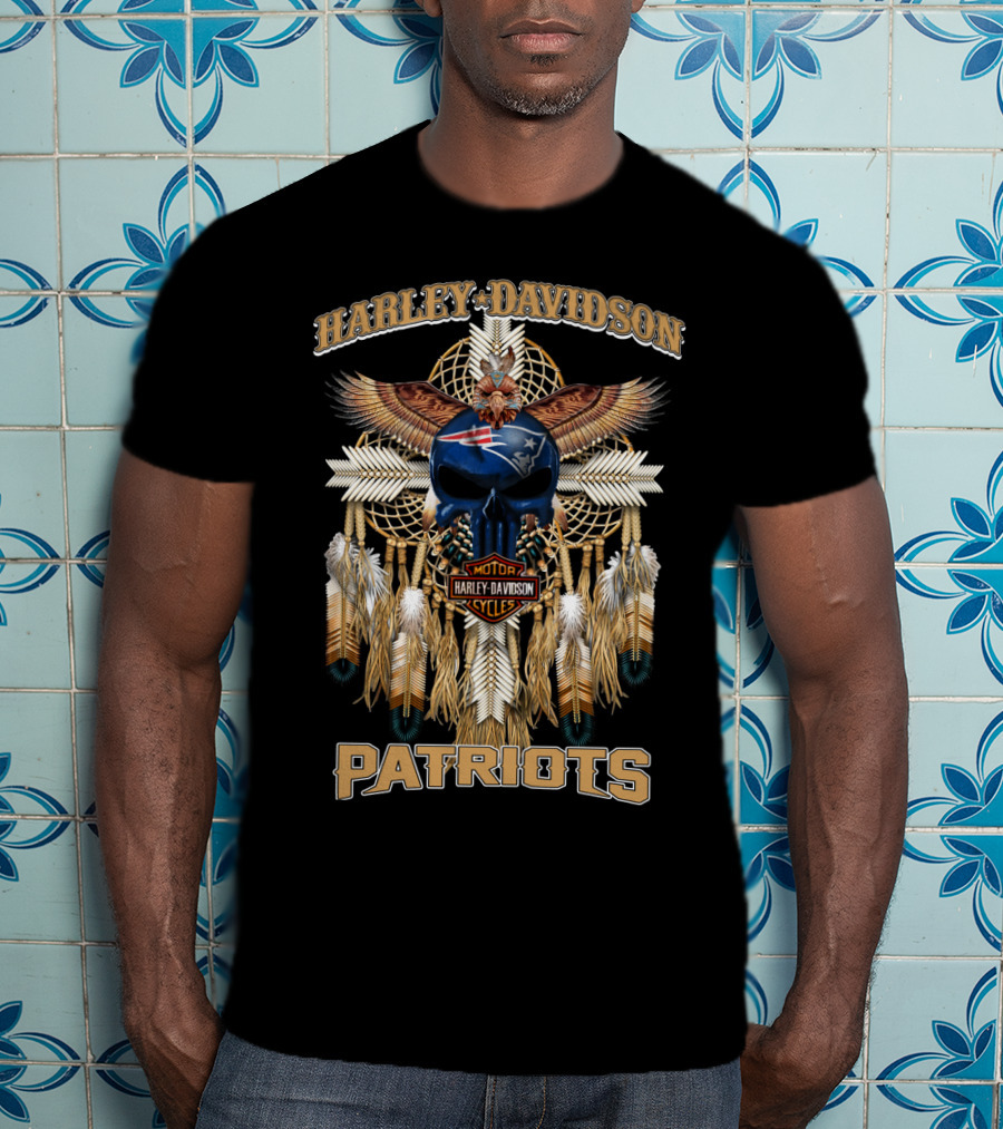 Harley Davidson Patriots Native New England Cycles T-Shirt