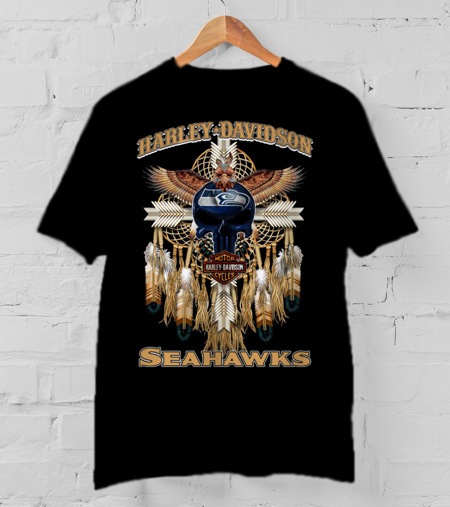 Harley Davidson Seahawks Motorcycles Dreamcatcher T-Shirt