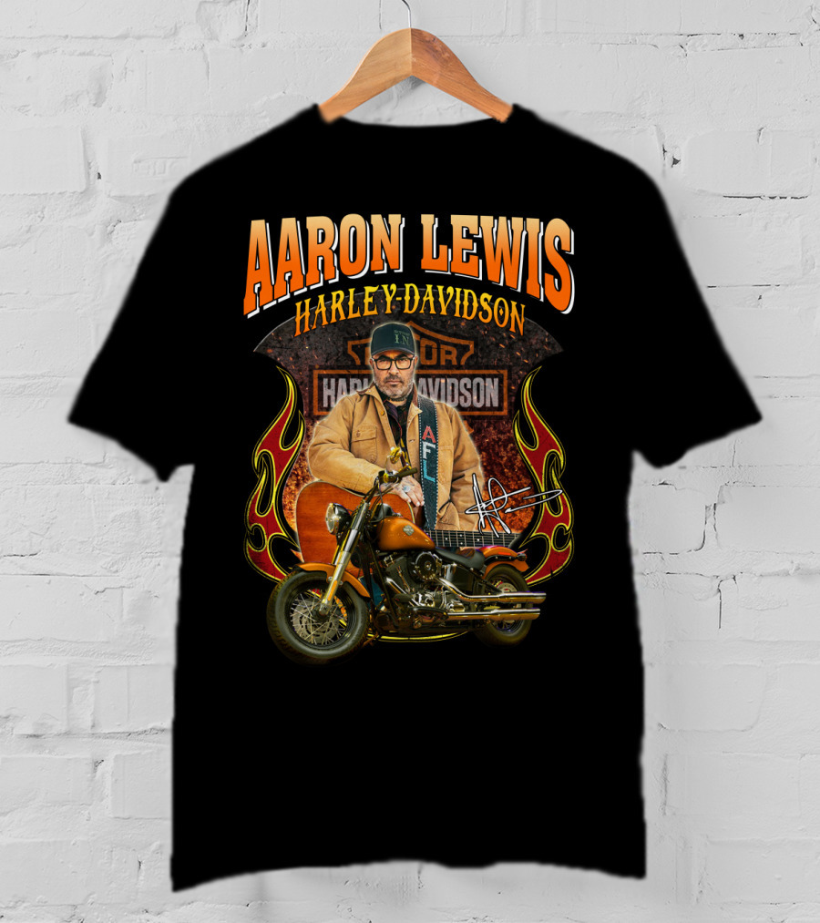 Aaron Lewis Harley Davidson Motorcycle Flame T-Shirt