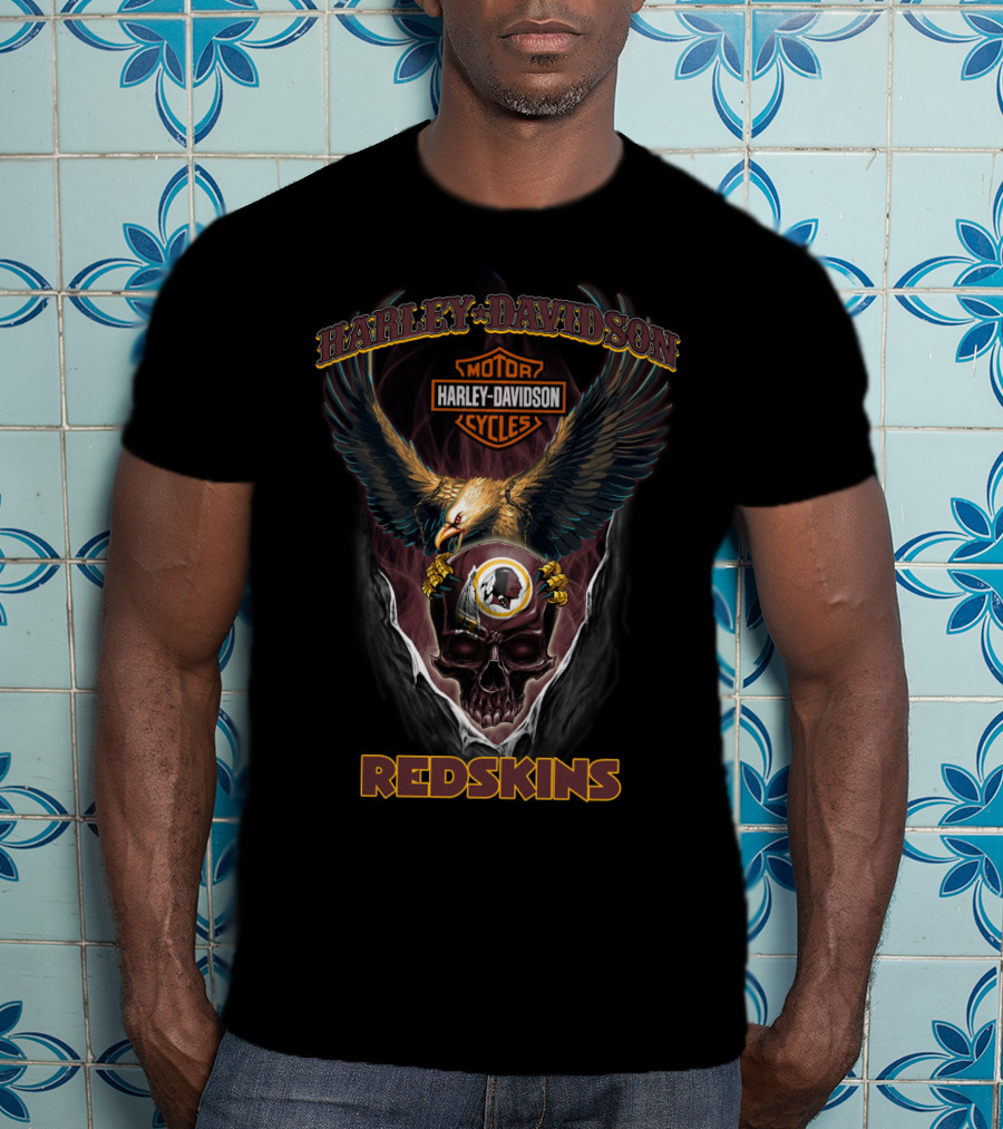 Harley Davidson Redskins Eagle Motor Cycles T-Shirt