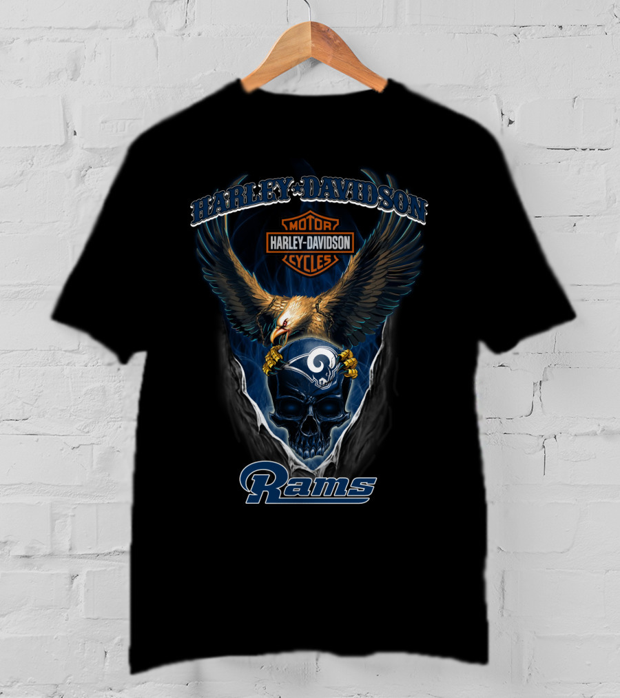 Harley Davidson Motor Cycles Rams T-Shirt