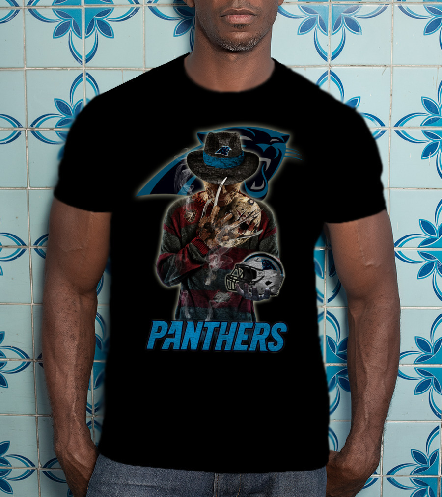 M2 Jason Voorhees Carolina Panthers Freddy Krueger Crossover T-Shirt