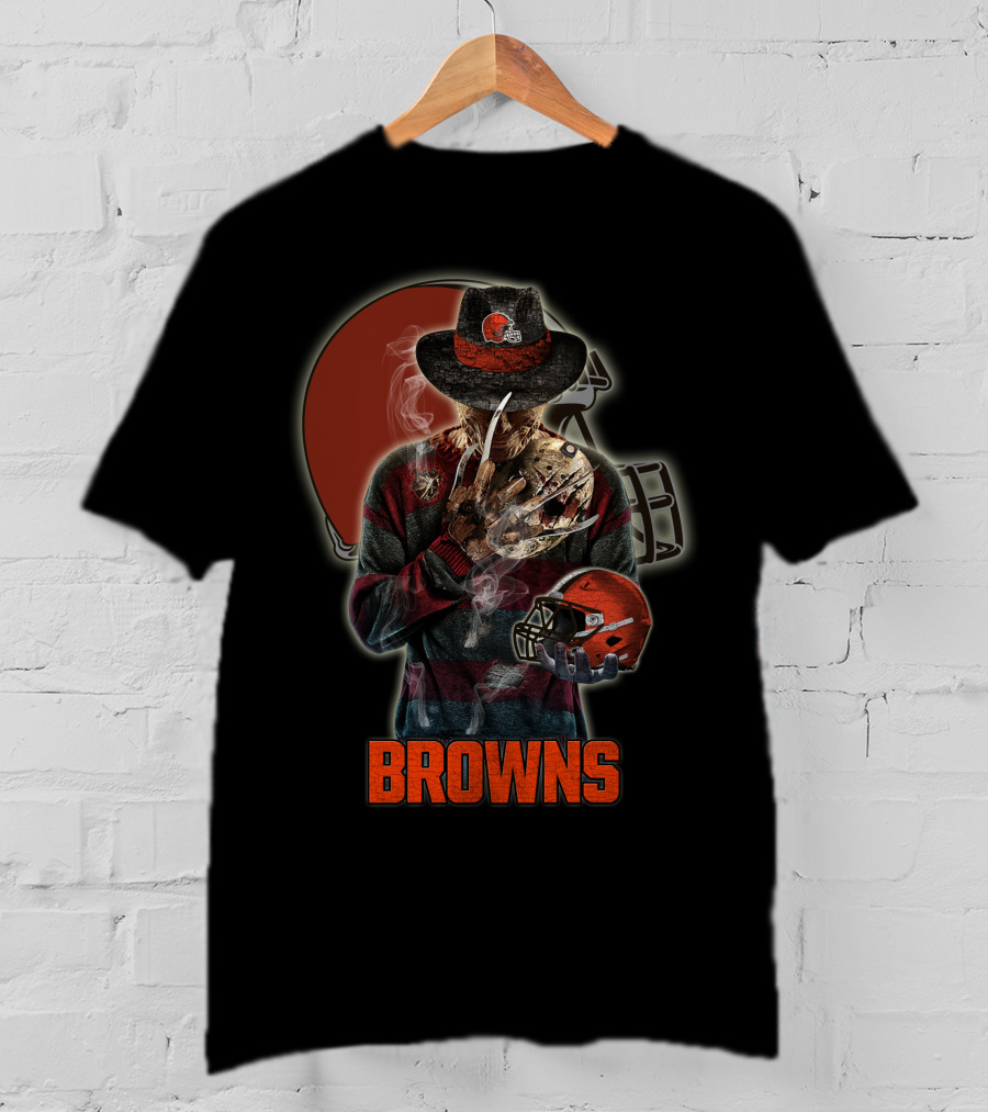 Browns Jason Voorhees Freddy Krueger Mashup Cleveland Helmet T-Shirt