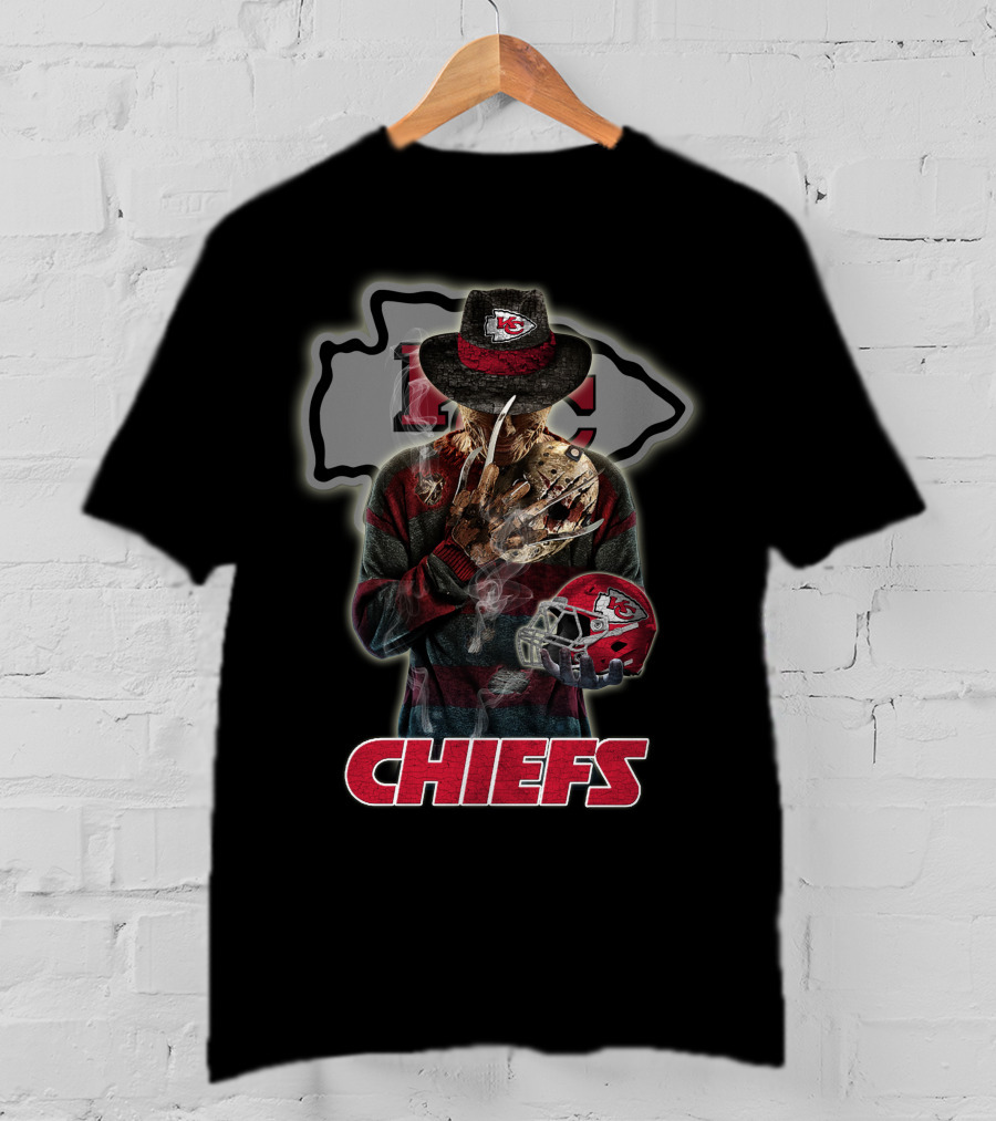 M2 Jason Voorhees Kansas City Chiefs Freddy Krueger Crossover Chiefs T-Shirt