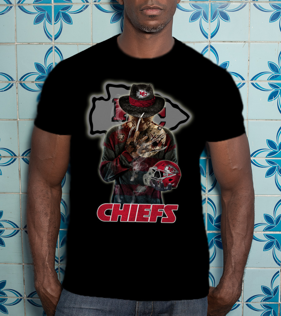 M2 Jason Voorhees Kansas City Chiefs Freddy Krueger Crossover Chiefs T-Shirt