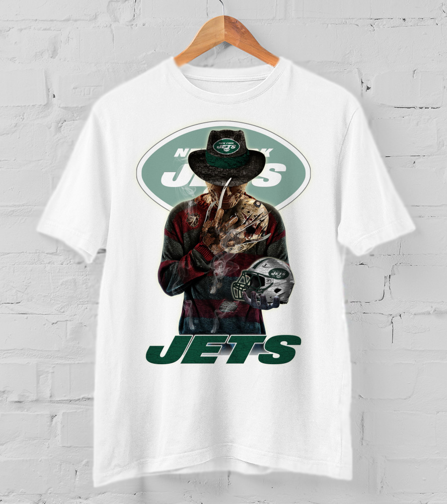 Jason Voorhees New York Jets Freddy Krueger Crossover NFL Football Fan T-Shirt