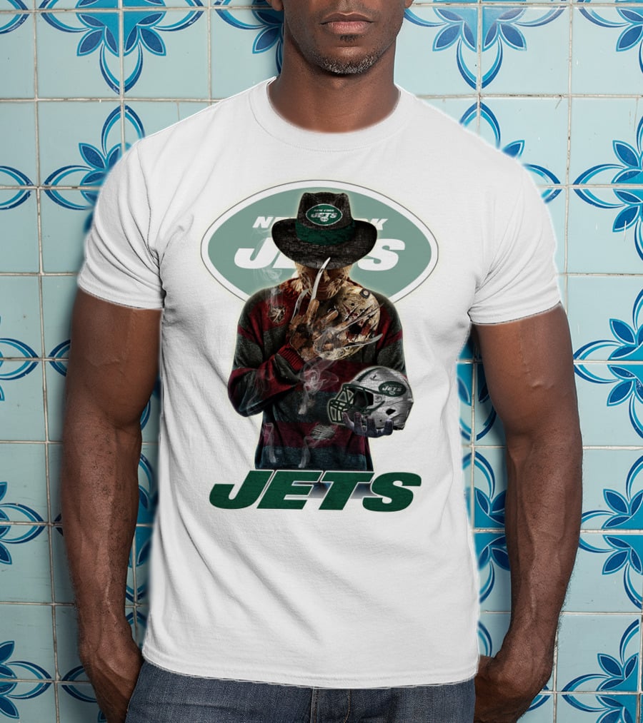 Jason Voorhees New York Jets Freddy Krueger Crossover NFL Football Fan T-Shirt