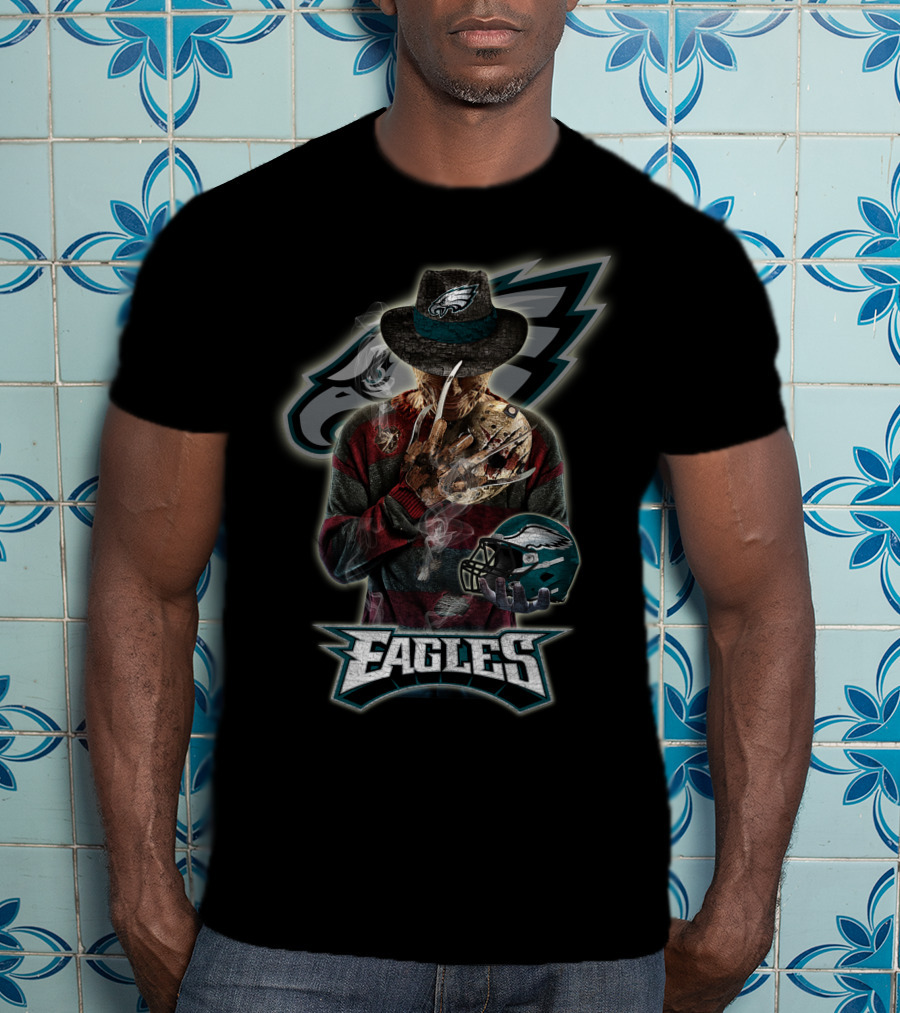 Philadelphia Eagles Freddy Krueger Crossover Fan T-Shirt
