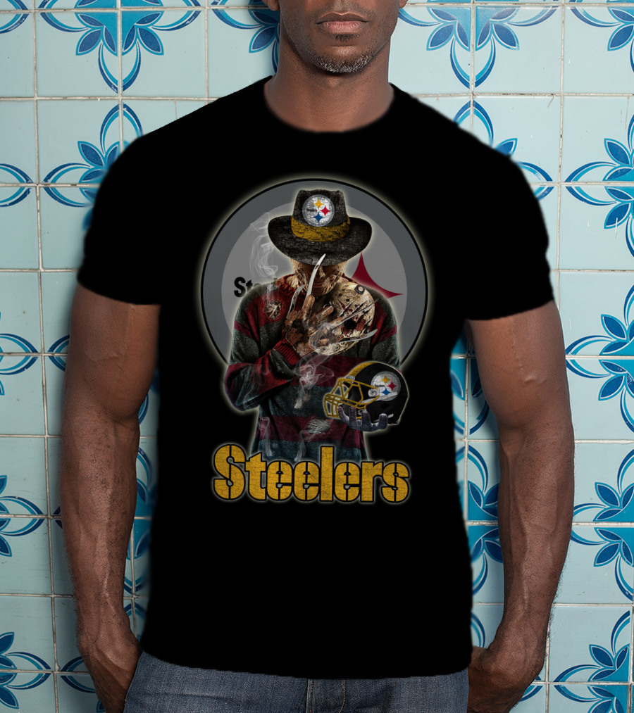 Steelers Freddy Krueger Pittsburgh Football Crossover T-Shirt