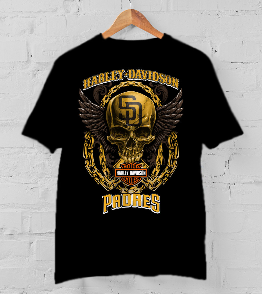 Harley Davidson San Diego Padres Skull T-Shirt